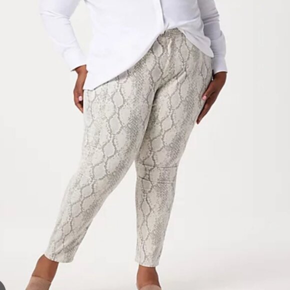 NYDJ NEW Ami High Rise Animal Snakeskin Print Jeans Slim Pant Stretch Gray  16 - Picture 8 of 16